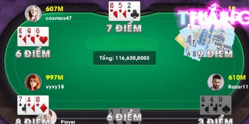 Dễ dàng xác định thắng thua trong game bài cào tố