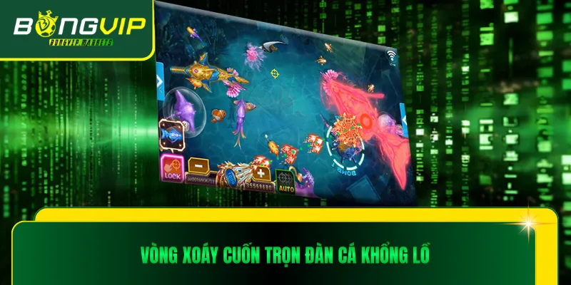 Vòng xoáy cuốn trọn đàn cá khổng lồ